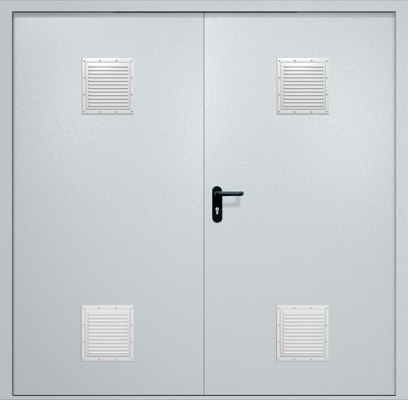 Двупольная противопожарная дверь EI-60 с четырьмя стыковочными узлами, окрас по RAL Двупольная противопожарная дверь EI-60 с четырьмя стыковочными узлами, окрас по RAL