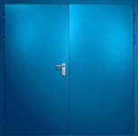 Двупольная противопожарная дверь EI-60 с электромагнитным замком, окрас по RAL 5002