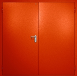 Двупольная противопожарная дверь EI-60 с электромагнитным замком, окрас по RAL 3003