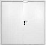 Двупольная противопожарная дверь EI-60 с электромагнитным замком, окрас по RAL 9003