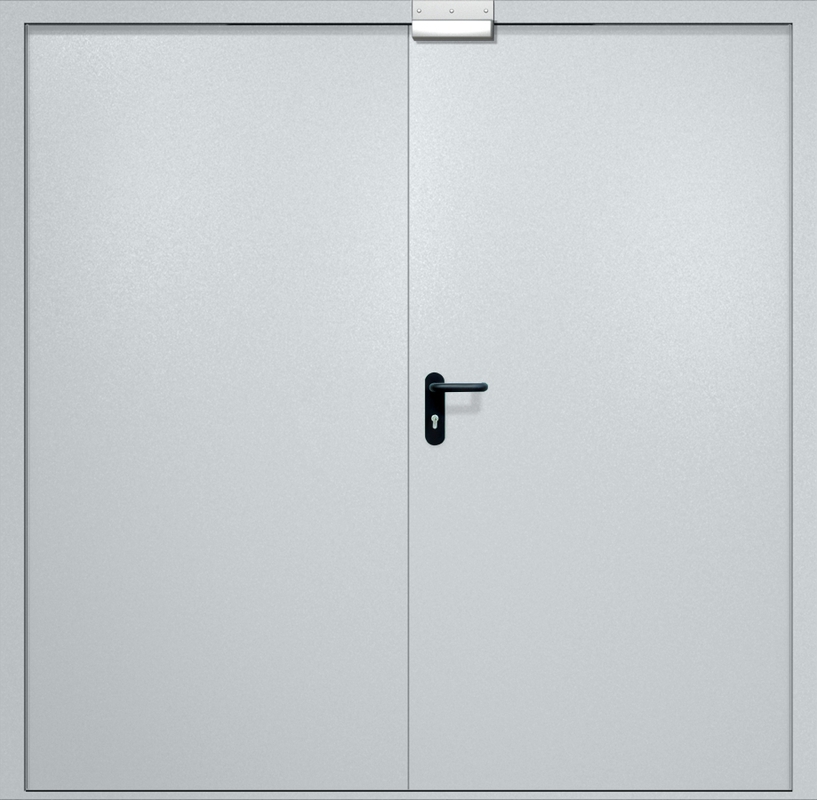 Двупольная противопожарная дверь EI-60 с электромагнитным замком, окрас по RAL