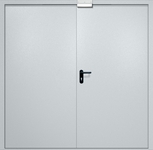 Двупольная противопожарная дверь EI-60 с электромагнитным замком, окрас по RAL