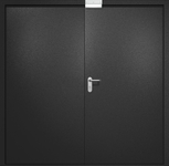 Двупольная противопожарная дверь EI-60 с электромагнитным замком, окрас по RAL 9004