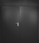 Двупольная противопожарная дверь EI-60 с верхней вставкой, окрас по RAL 9004