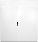 Двупольная противопожарная дверь EI-60 с верхней вставкой и ручками «Антипаника», окрас по RAL 9003