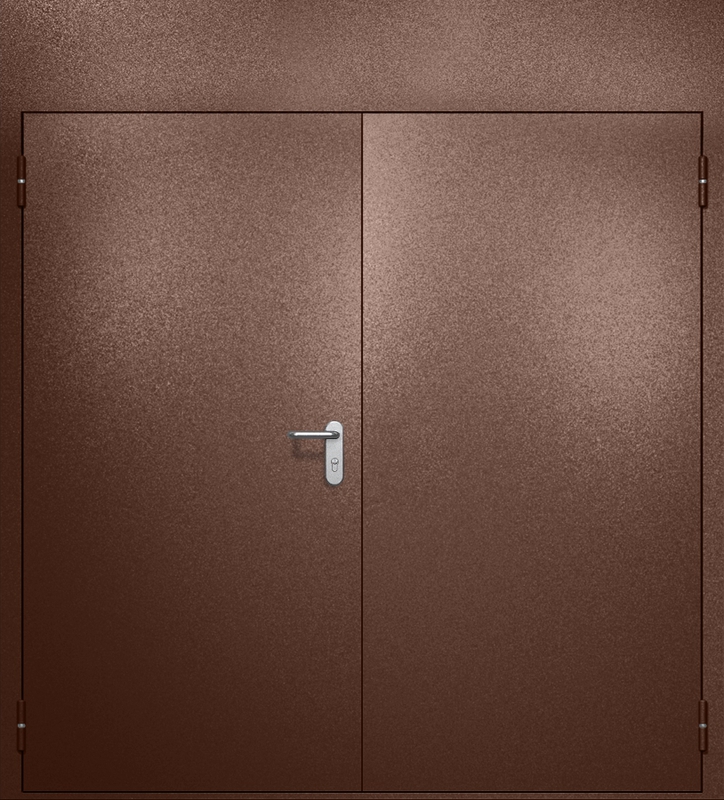 Двупольная противопожарная дверь EI-60 с верхней вставкой, окрас по RAL 8016 Двупольная противопожарная дверь EI-60 с верхней вставкой, окрас по RAL 8016