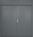Двупольная противопожарная дверь EI-60 с верхней вставкой, окрас по RAL 7001