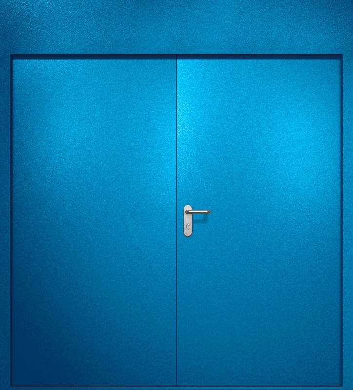 Двупольная противопожарная дверь EI-60 с верхней вставкой, окрас по RAL 5002