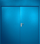 Двупольная противопожарная дверь EI-60 с верхней вставкой, окрас по RAL 5002