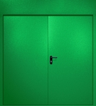 Двупольная противопожарная дверь EI-60 с верхней вставкой, окрас по RAL 6037