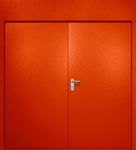 Двупольная противопожарная дверь EI-60 с верхней вставкой, окрас по RAL 3003