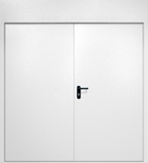 Двупольная противопожарная дверь EI-60 с верхней вставкой, окрас по RAL 9003