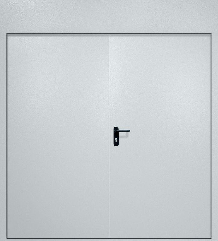 Двупольная противопожарная дверь EI-60 с верхней вставкой, окрас по RAL Двупольная противопожарная дверь EI-60 с верхней вставкой, окрас по RAL