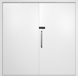 Двупольная техническая дверь с ручкой-скобой и кодовым замком, окрас по RAL 9003