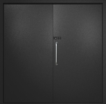 Двупольная техничсекая дверь с ручкой-скобой и кодовым замком, окрас по RAL 9004