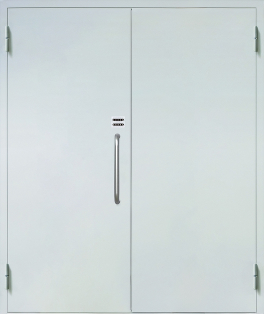 Двупольная противопожарная дверь EI-60 с ручкой-скобой и кодовым замком, окрас по RAL