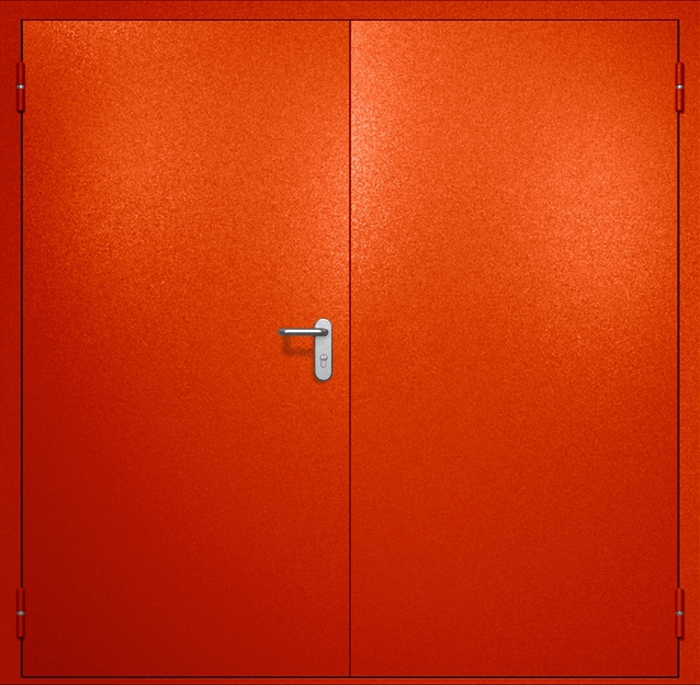 Двупольная противопожарная дверь EI-60, окрас по RAL 3003