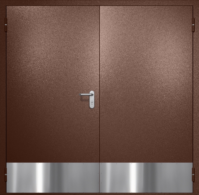 Двупольная противопожарная дверь EI-60 с отбойниками, окрас по RAL 8016 Двупольная противопожарная дверь EI-60 с отбойниками, окрас по RAL 8016