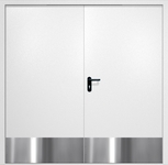 Двупольная противопожарная дверь EI-60 с отбойниками, окрас по RAL 9003