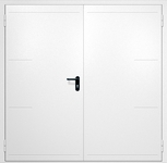 Двупольная противопожарная дверь EI-60 с рисунком на металле, окрас по RAL 9003