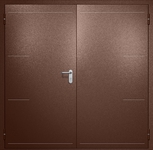 Двупольная противопожарная дверь EI-60 с рисунком на металле, окрас по RAL 8016