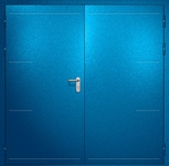 Двупольная противопожарная дверь EI-60 с рисунком на металле, окрас по RAL 5002