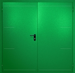 Двупольная противопожарная дверь EI-60 с рисунком на металле, окрас по RAL 6037