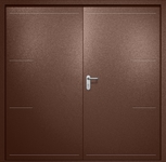 Двупольная противопожарная дверь EI-60 с рисунком на металле, окрас по RAL 8016