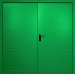 Двупольная противопожарная дверь EI-60 с рисунком на металле, окрас по RAL 6037