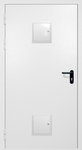 Однопольная противопожарная дверь EI-60 с двумя стыковочными узлами, окрас по RAL 9003
