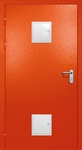 Однопольная противопожарная дверь EI-60 с двумя стыковочными узлами, окрас по RAL 3003