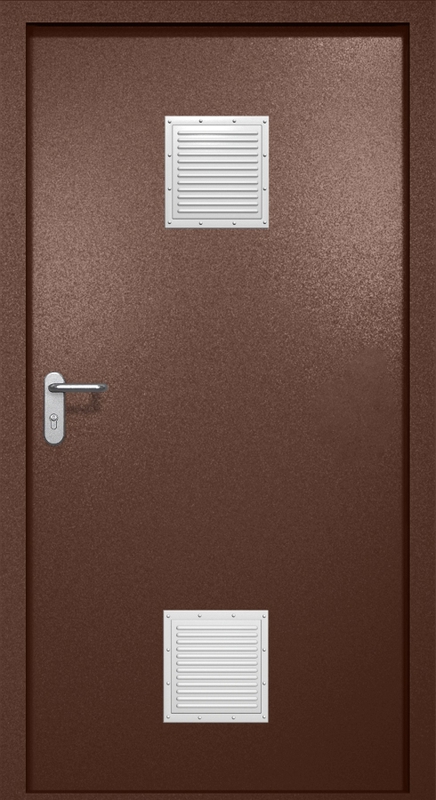 Однопольная противопожарная дверь EI-60 с двумя стыковочными узлами, окрас по RAL 8016 Однопольная противопожарная дверь EI-60 с двумя стыковочными узлами, окрас по RAL 8016