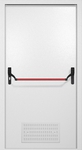 Однопольная противопожарная дверь EI-60 с вентиляцией и ручкой «Антипаника», окрас по RAL 9003