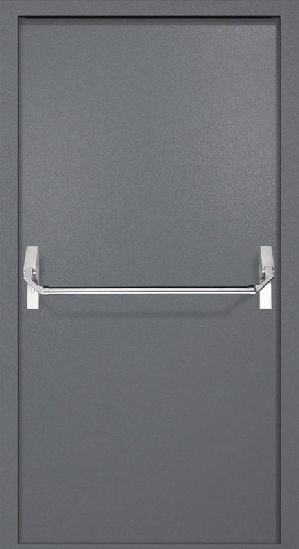 Однопольная противопожарная дверь EI-60 с ручкой «Антипаника», окрас по RAL 7001 Однопольная противопожарная дверь EI-60 с ручкой «Антипаника», окрас по RAL 7001