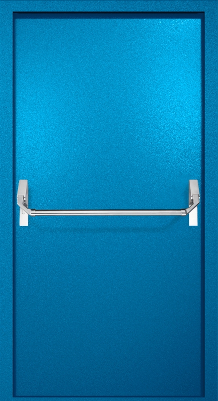 Однопольная противопожарная дверь EI-60 с ручкой «Антипаника», окрас по RAL 5002 Однопольная противопожарная дверь EI-60 с ручкой «Антипаника», окрас по RAL 5002