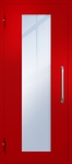 Однопольная техническая дверь с ручкой-скобой и максимальным стеклопакетом, окрас по RAL 3003