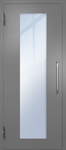 Однопольная техническая дверь с ручкой-скобой и максимальным стеклопакетом, окрас по RAL 7001