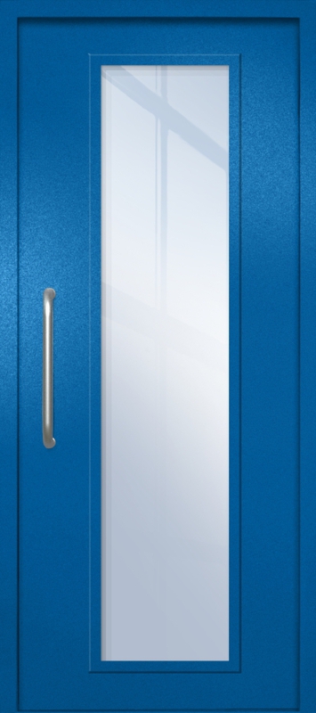 Однопольная техническая дверь с ручкой-скобой и максимальным стеклопакетом, окрас по RAL 5002
