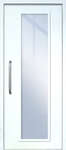 Однопольная техническая дверь с ручкой-скобой и максимальным стеклопакетом, окрас по RAL 9003