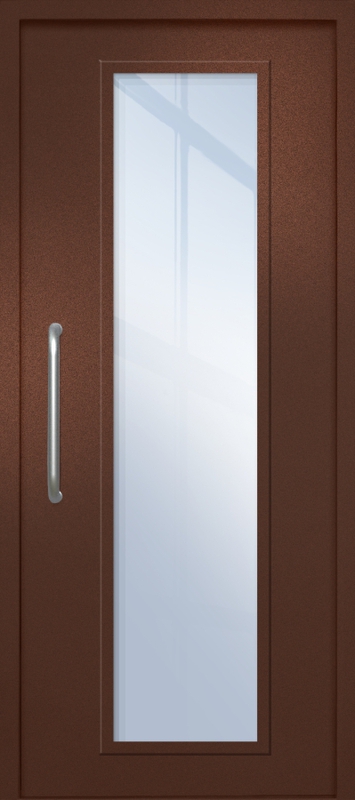 Однопольная техническая дверь с ручкой-скобой и максимальным стеклопакетом, окрас по RAL 8016