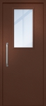 Однопольная техническая дверь с ручкой-скобой и широким стеклопакетом, окрас по RAL 8016