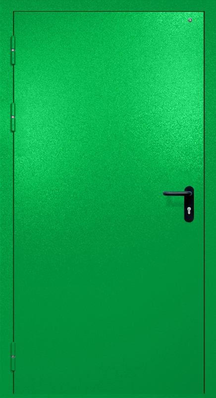 Однопольная противопожарная дверь EI-60 с электромагнитным замком, окрас по RAL 6037