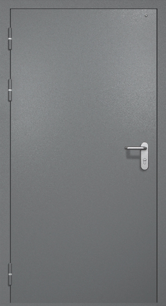 Однопольная противопожарная дверь EI-60 с электромагнитным замком, окрас по RAL 7001
