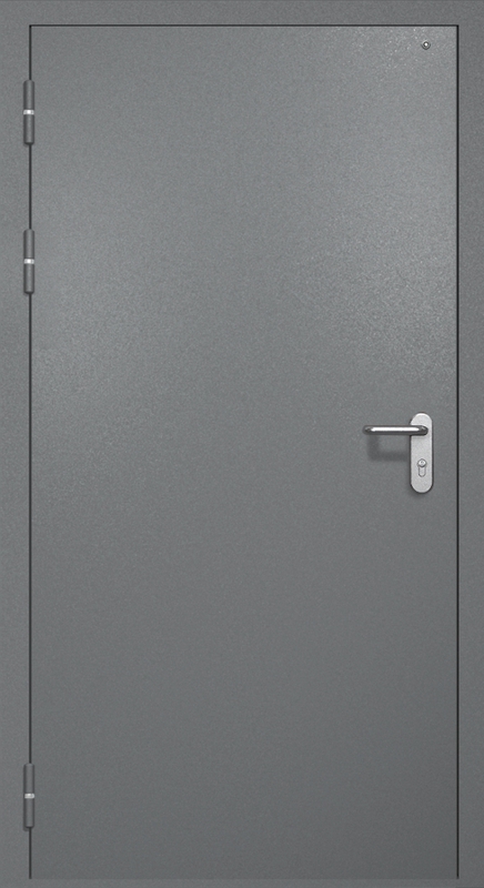 Однопольная противопожарная дверь EI-60 с электромагнитным замком, окрас по RAL 7001