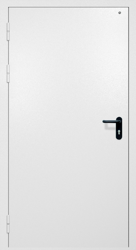 Однопольная противопожарная дверь EI-60 с электромагнитным замком, окрас по RAL 9003