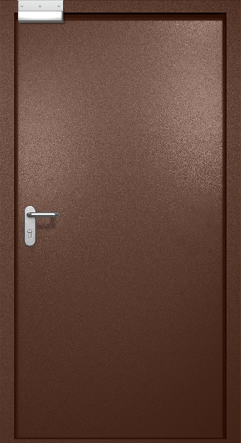 Однопольная противопожарная дверь EI-60 с электромагнитным замком, окрас по RAL 8016