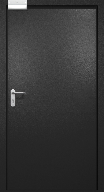 Однопольная противопожарная дверь EI-60 с электромагнитным замком, окрас по RAL 9004