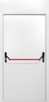 Однопольная противопожарная дверь EI-60 с верхней вставкой и ручкой «Антипаника», окрас по RAL 9003