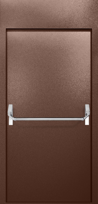 Однопольная противопожарная дверь EI-60 с верхней вставкой и ручкой «Антипаника», окрас по RAL 8016 Однопольная противопожарная дверь EI-60 с верхней вставкой и ручкой «Антипаника», окрас по RAL 8016