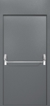 Однопольная противопожарная дверь EI-60 с верхней вставкой и ручкой «Антипаника», окрас по RAL 7001